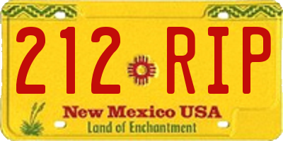 NM license plate 212RIP