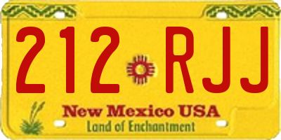 NM license plate 212RJJ