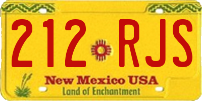 NM license plate 212RJS