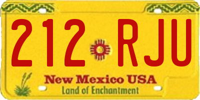 NM license plate 212RJU