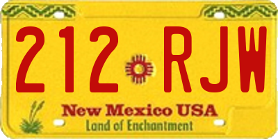 NM license plate 212RJW