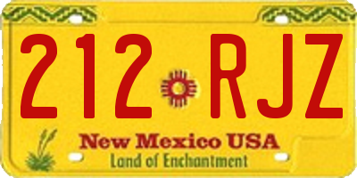 NM license plate 212RJZ