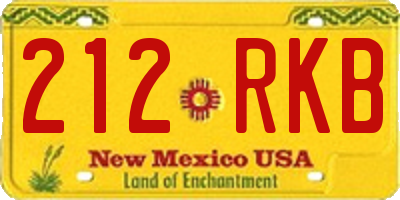 NM license plate 212RKB