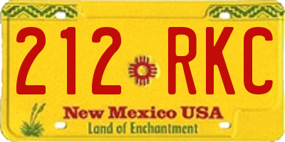 NM license plate 212RKC