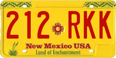 NM license plate 212RKK