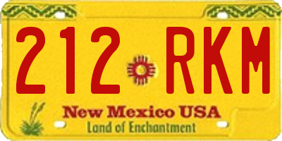 NM license plate 212RKM
