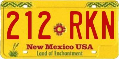 NM license plate 212RKN