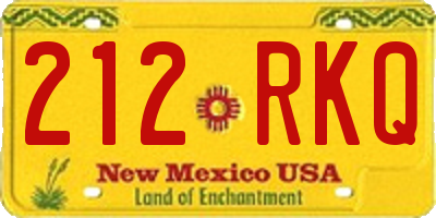 NM license plate 212RKQ