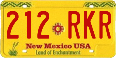 NM license plate 212RKR