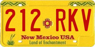 NM license plate 212RKV