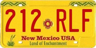 NM license plate 212RLF