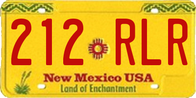 NM license plate 212RLR