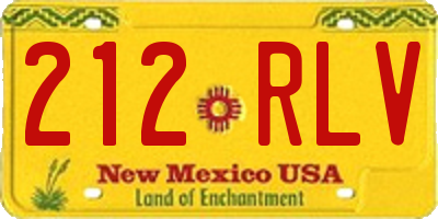 NM license plate 212RLV