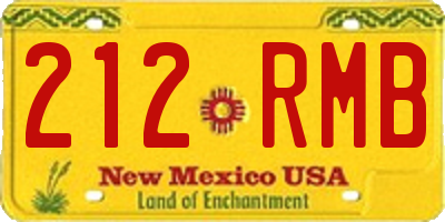 NM license plate 212RMB