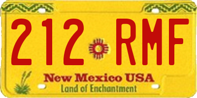 NM license plate 212RMF