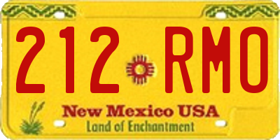 NM license plate 212RMO
