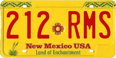NM license plate 212RMS