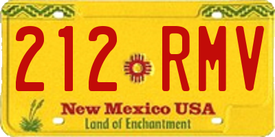 NM license plate 212RMV