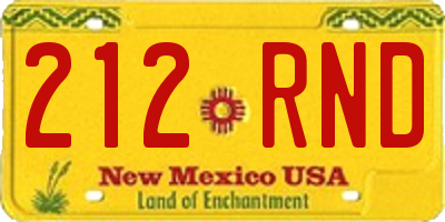 NM license plate 212RND