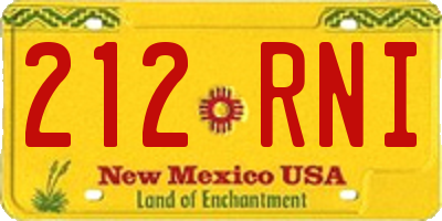 NM license plate 212RNI