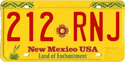 NM license plate 212RNJ