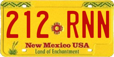 NM license plate 212RNN