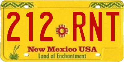NM license plate 212RNT