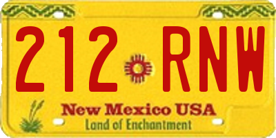 NM license plate 212RNW