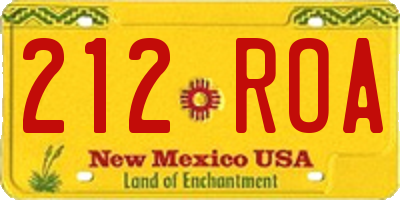 NM license plate 212ROA