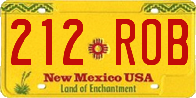 NM license plate 212ROB