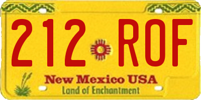 NM license plate 212ROF