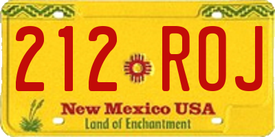 NM license plate 212ROJ