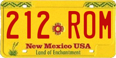 NM license plate 212ROM