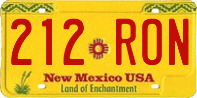 NM license plate 212RON