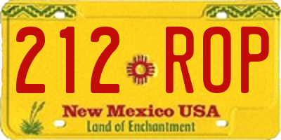 NM license plate 212ROP