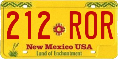 NM license plate 212ROR