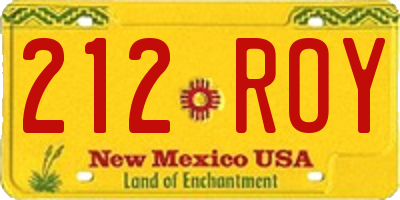 NM license plate 212ROY