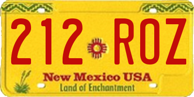 NM license plate 212ROZ