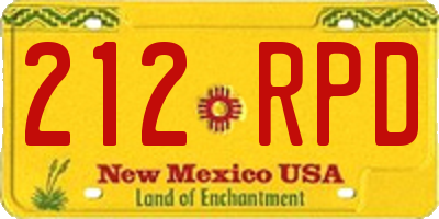 NM license plate 212RPD