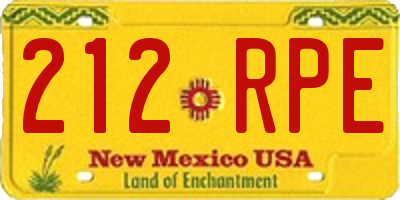 NM license plate 212RPE