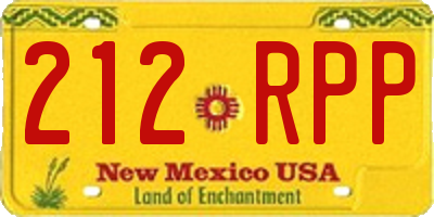 NM license plate 212RPP