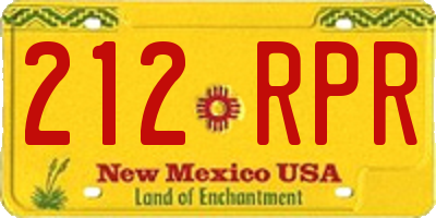 NM license plate 212RPR