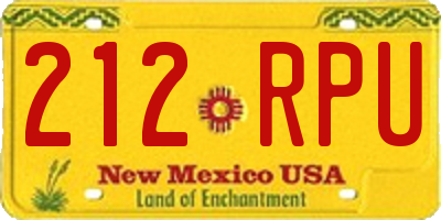 NM license plate 212RPU