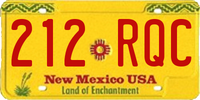 NM license plate 212RQC