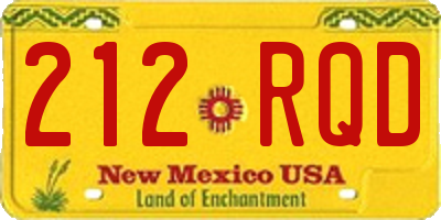 NM license plate 212RQD