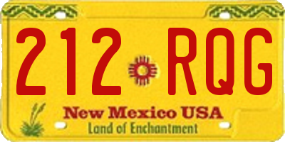 NM license plate 212RQG