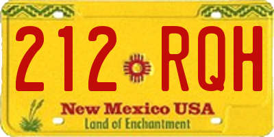 NM license plate 212RQH
