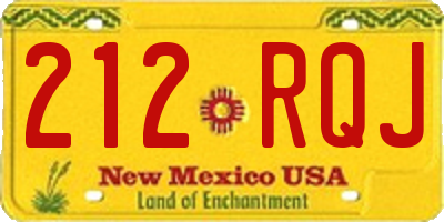 NM license plate 212RQJ