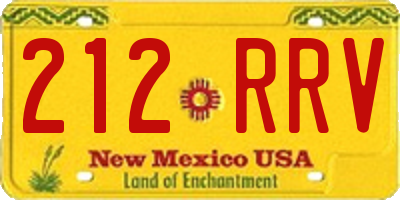 NM license plate 212RRV