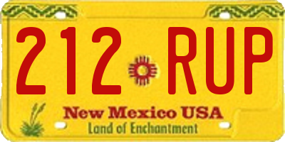 NM license plate 212RUP